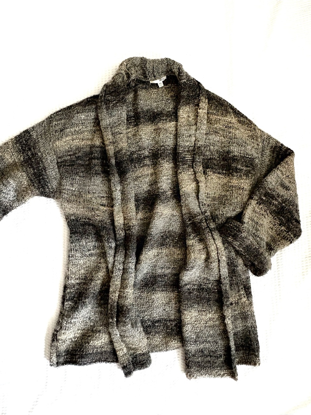 Amuse Gray Ombre Open-Front Waterfall Shawl Collar Cardigan - M/L